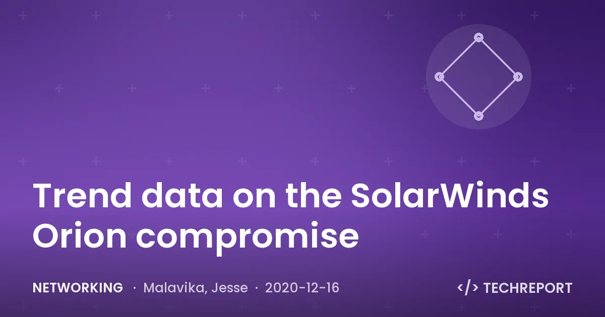 Trend data on the SolarWinds Orion compromise