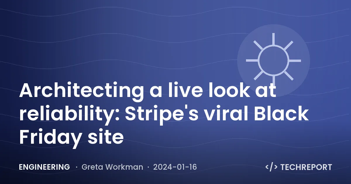 Architecting a live look at reliability: Stripe's viral Black Friday site