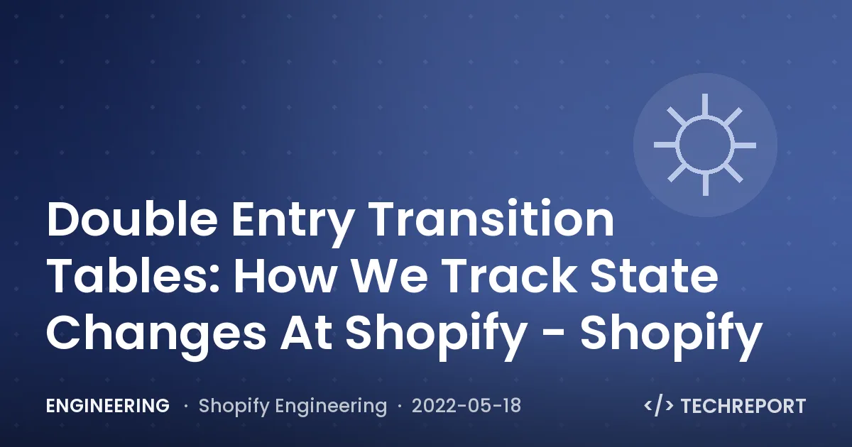 Engineering — Double Entry Transition Tables: How We Track State Changes At Shopify - Shopify
