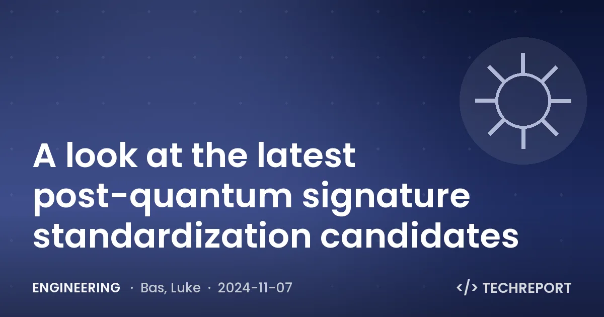 A look at the latest post-quantum signature standardization candidates