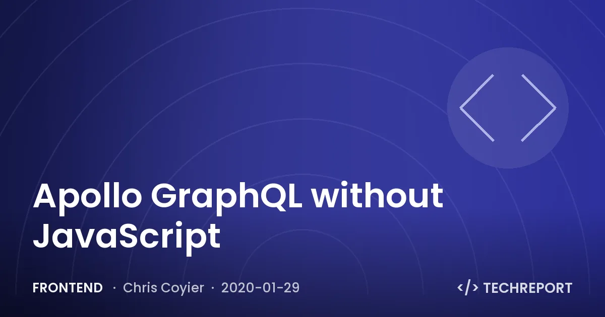 Apollo GraphQL without JavaScript