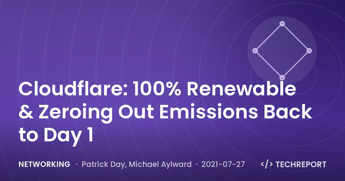 Cloudflare: 100% Renewable & Zeroing Out Emissions Back to Day 1