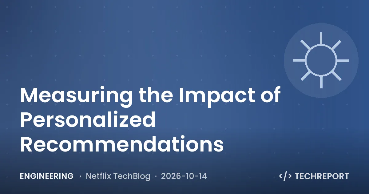 Engineering — Measuring the Impact of Personalized Recommendations