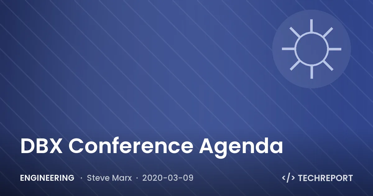 Engineering — DBX Conference Agenda