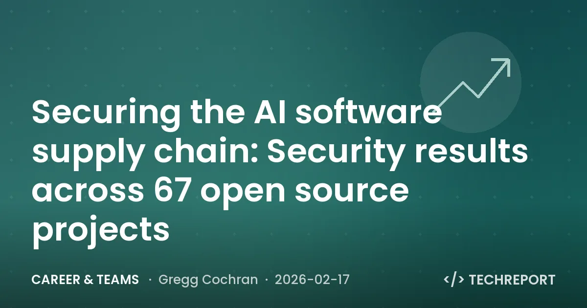 Career & Teams — Securing the AI software supply chain: Security results across 67 open source projects