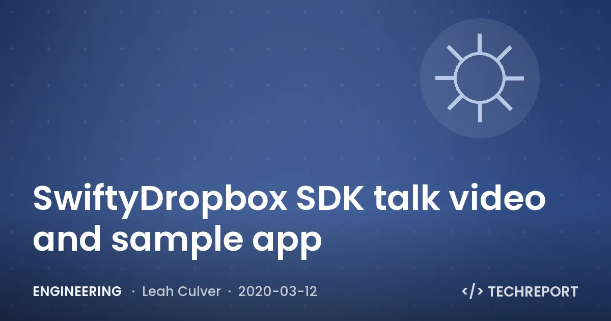 SwiftyDropbox SDK talk video and sample app