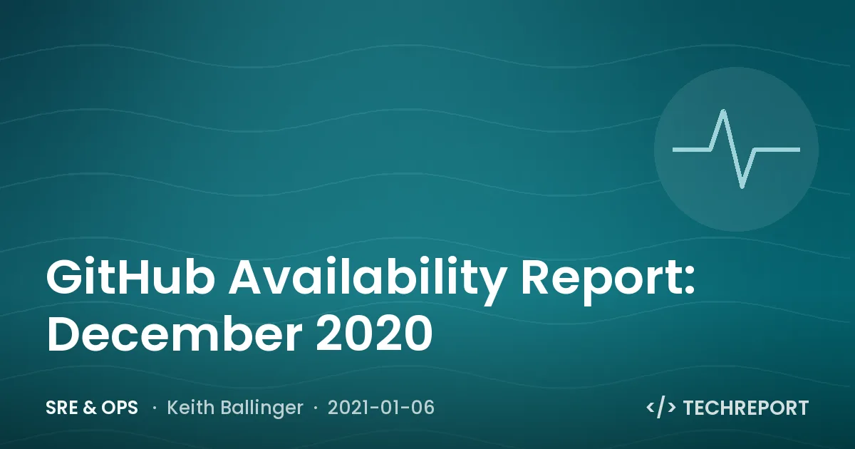 SRE & Ops — GitHub Availability Report: December 2020