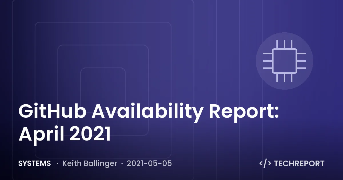 Systems — GitHub Availability Report: April 2021