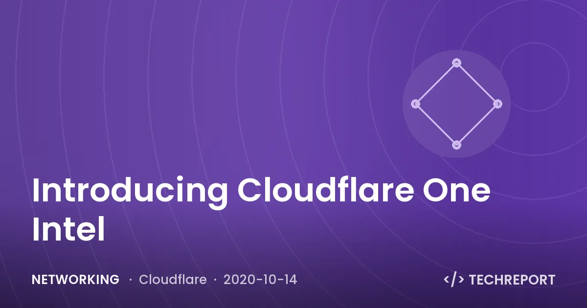 Introducing Cloudflare One Intel