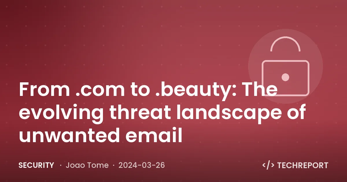 From .com to .beauty: The evolving threat landscape of unwanted email