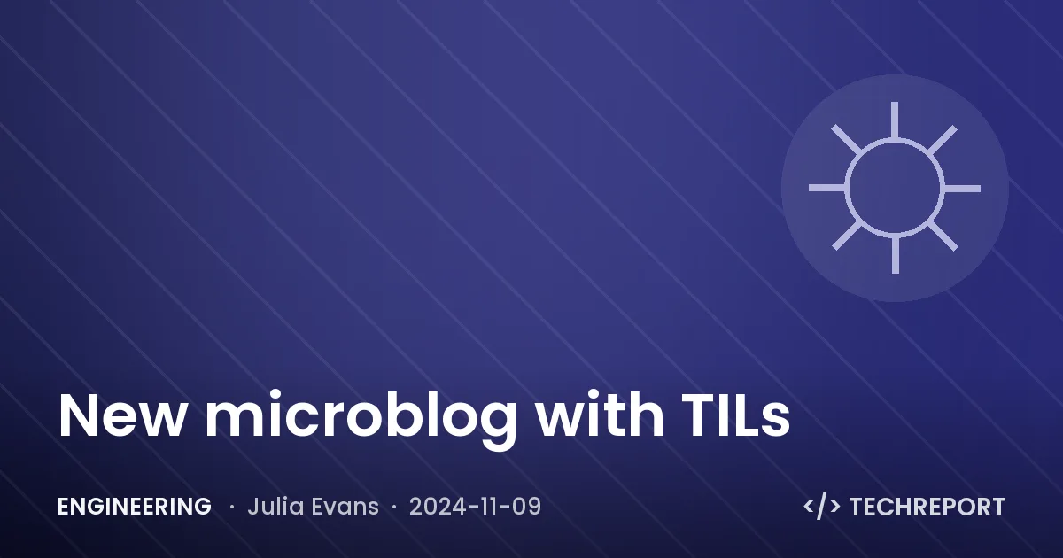 Engineering — New microblog with TILs